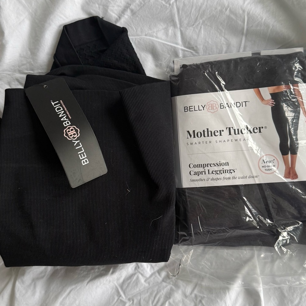 Belly Bandit Mother Tucker Black Capri Leggings ( lot of 2)